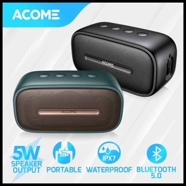 Acome Speaker Wireless Bluetooth 5 Portable Ipx7 Waterproof Tws 5W A8