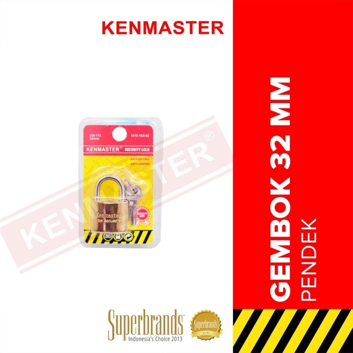 Gembok 32 mm Pendek Kenmaster KM-115 (Iron)