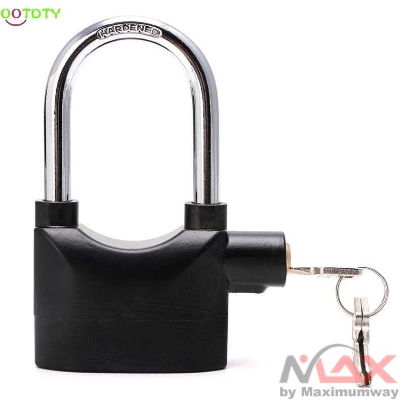 Kinbar Gembok Sepeda Motor Padlock Alarm Corrosion Resistant - 110 Warna Hitam