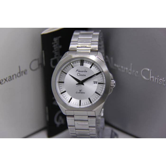 Alexandre Christie 8596 Pria Silver Original garansi1Thn