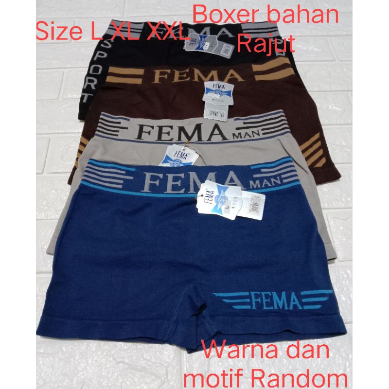 Celana BOXER Laki Laki/Pria motif campur Bahan Rajut (265) SiZE L XL XXL