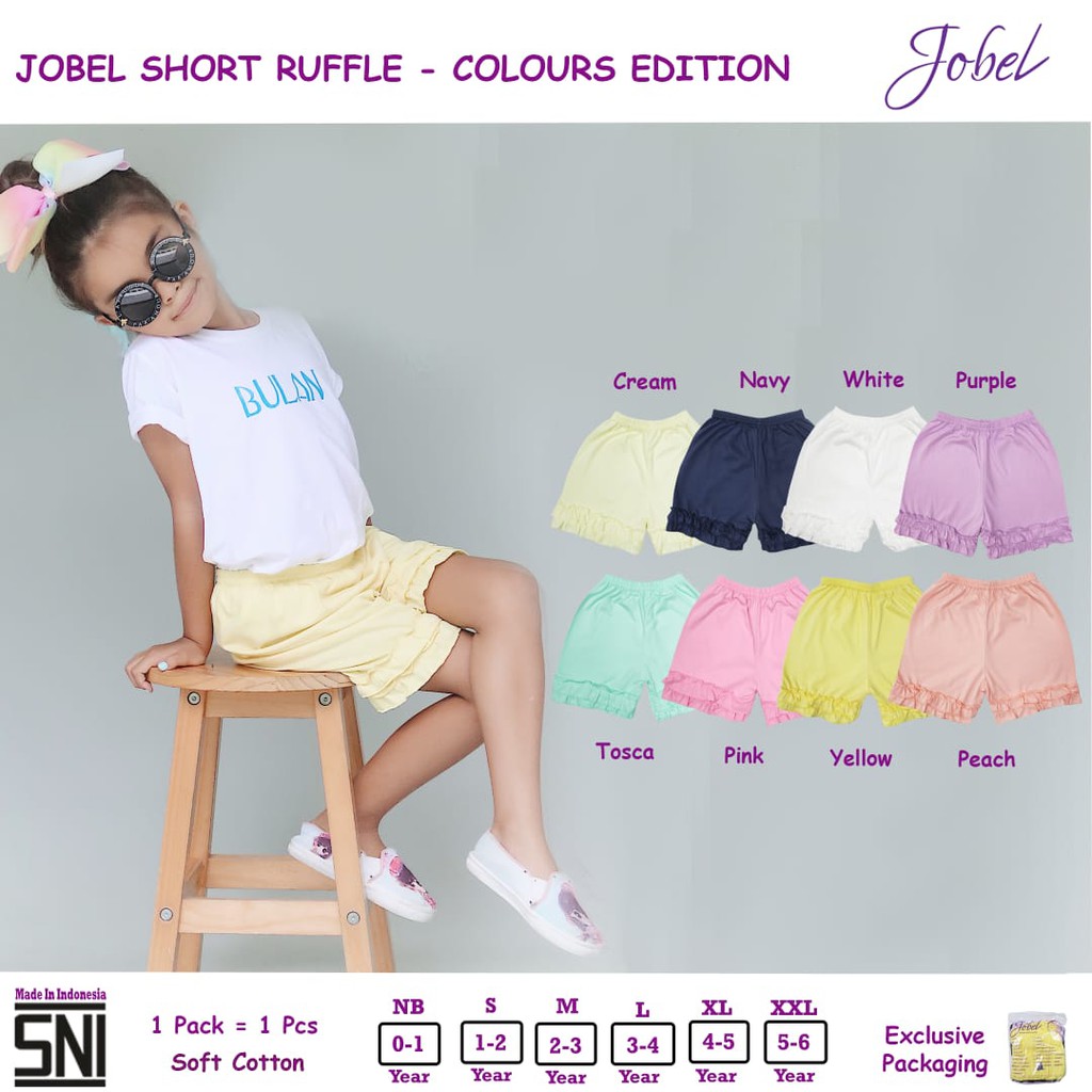 Jobel Short Celana Ruffle - Colours Edition (0 sd 5 tahun) CBKS