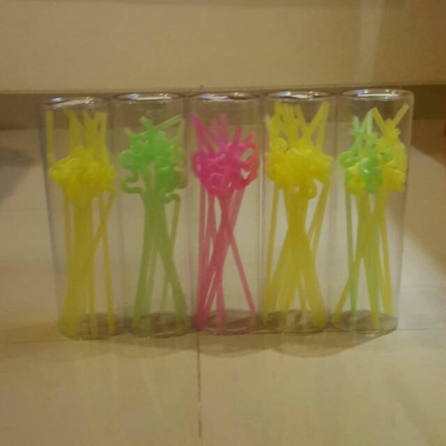 

Sedotan ulir fleksibel warna-warni (50 pcs)