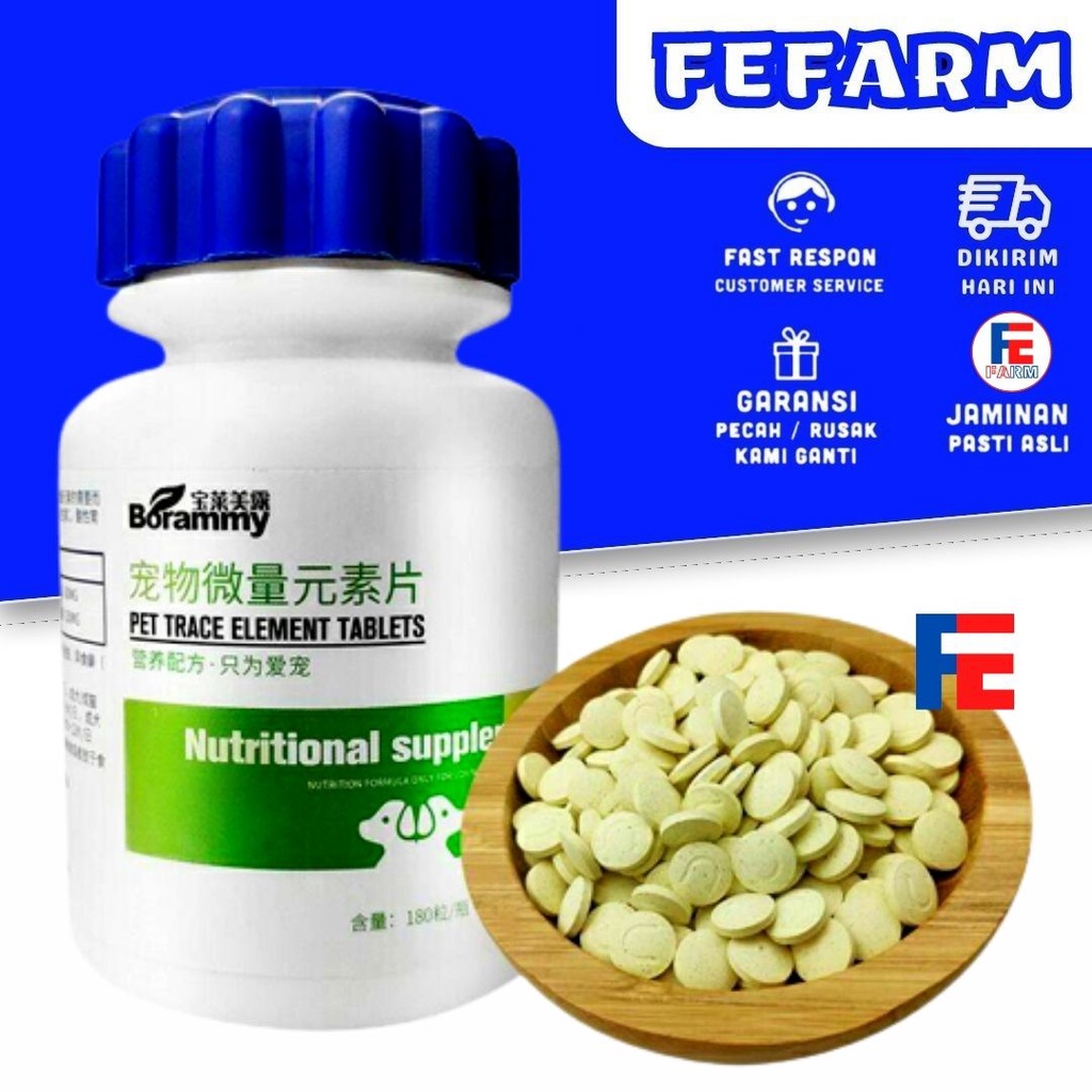 BORAMMY TRACE ELEMENT VITAMIN KUCING DAN ANJING HEWAN PELIHARAAN FEFARM