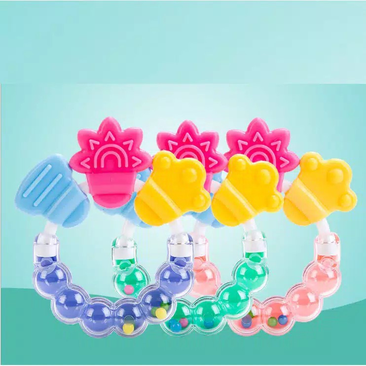 MAINAN RATTLE BAYI Teether Gelatin Genggam Bayi