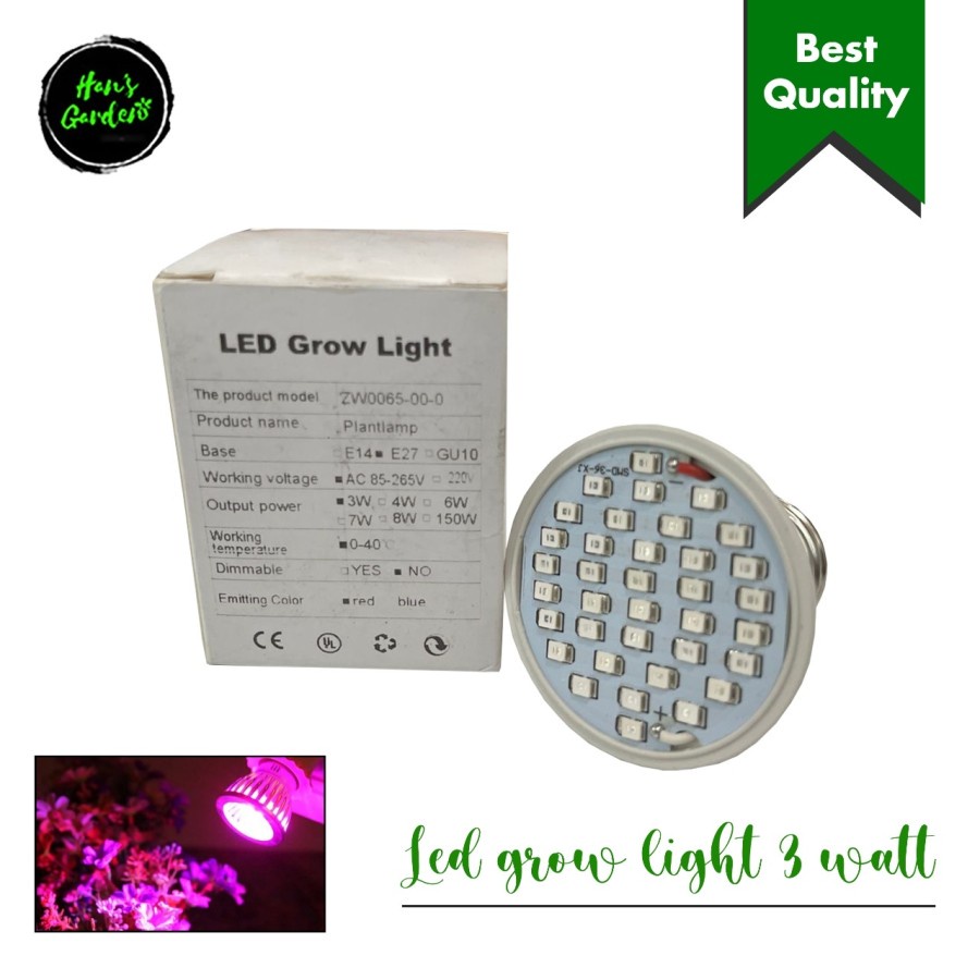 Lampu penumbuh tanaman LED lampu grow light 3 watt