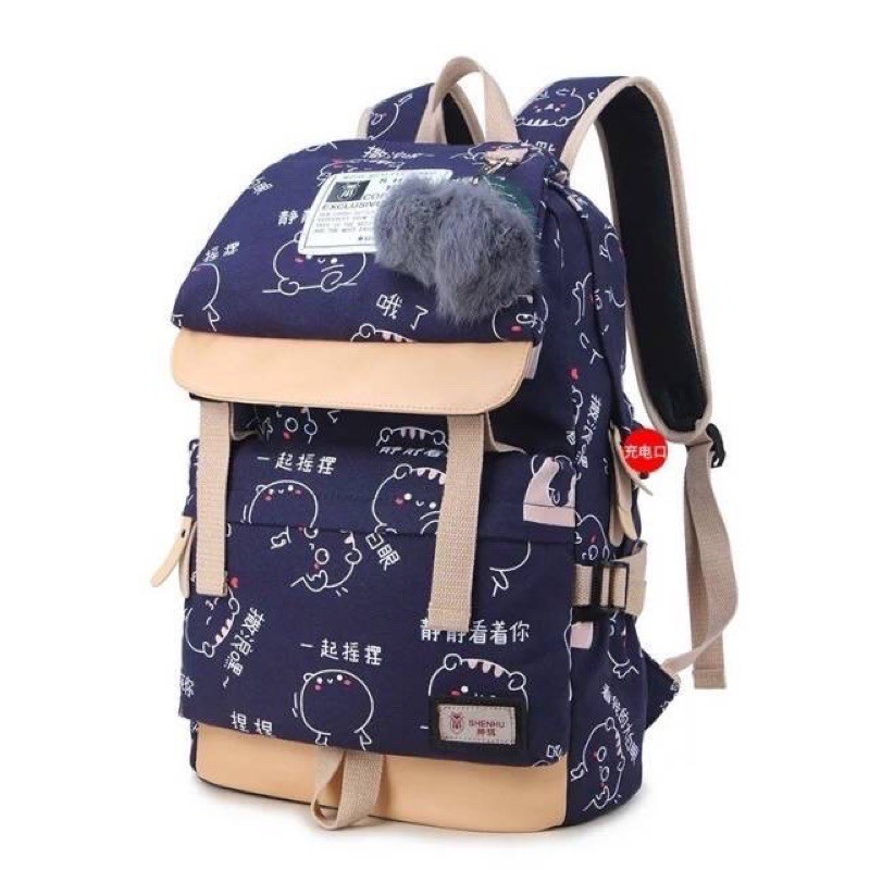 ARMELIA SHOP - Tas Backpack Kartun Kucing Jepang Tas Ransel Wanita Tas Sekolah Anak SD TK SMP