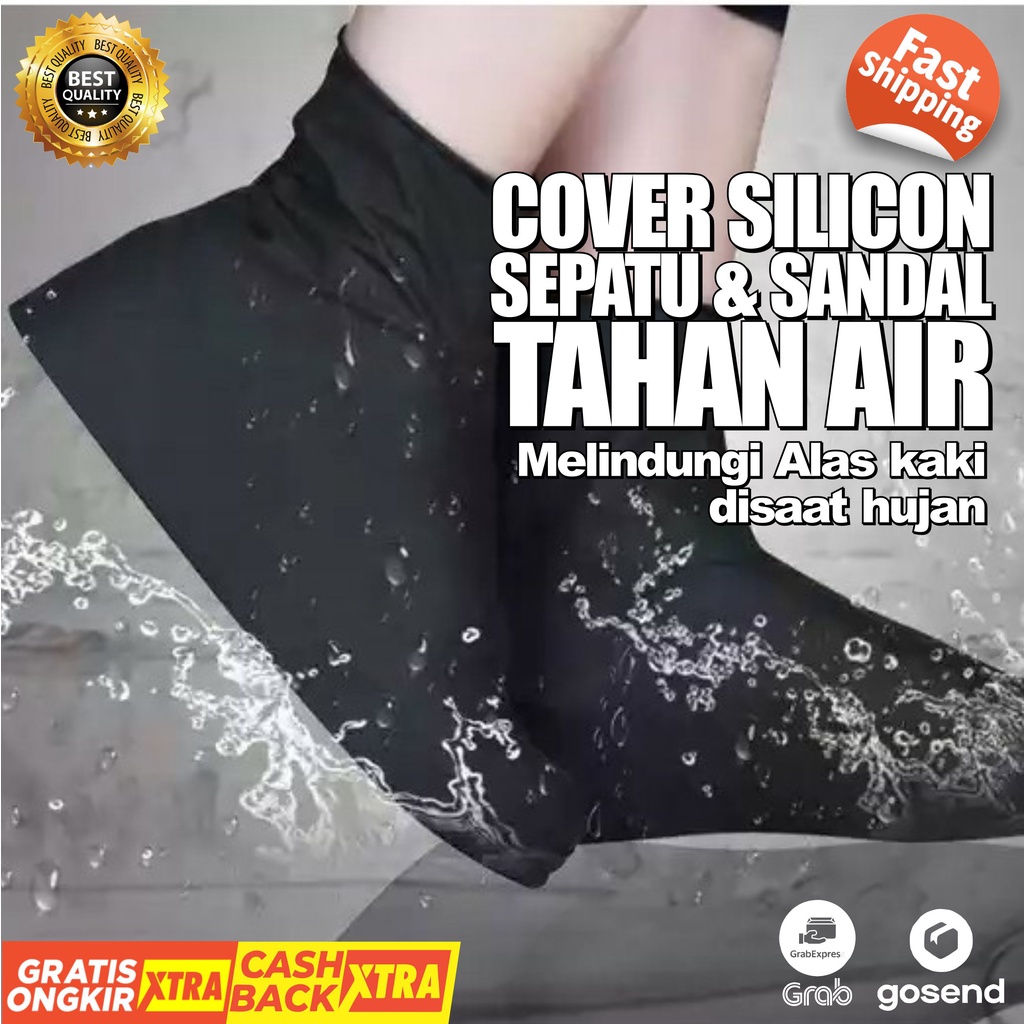 Cover Sepatu Anti Air Pria Wanita Karet Silicon Sarung Waterproof