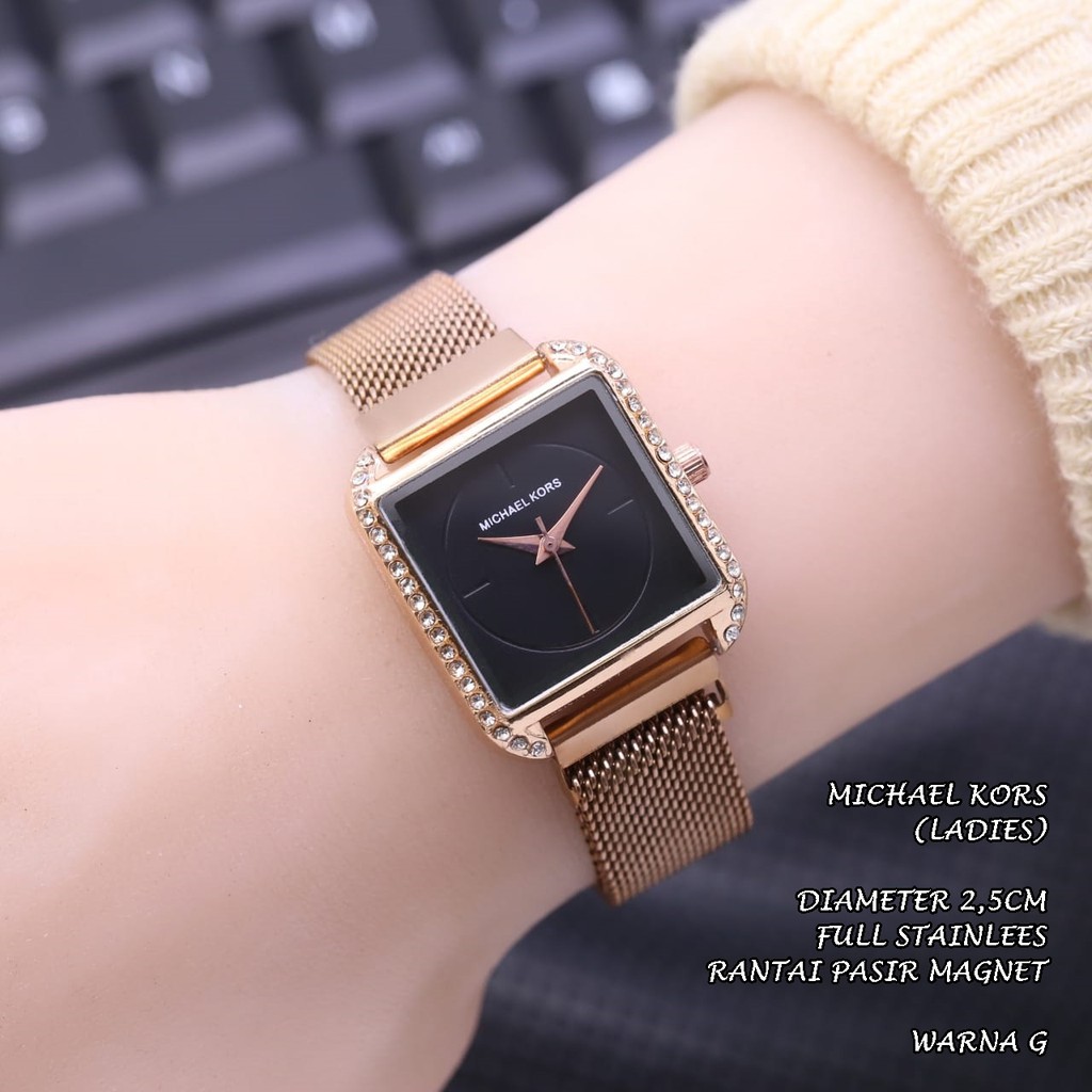 JAM TANGAN WANITA FASHION RANTAI PASIR MAGNET BODY SEGI DIAMOND