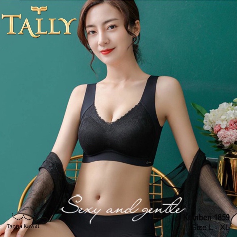 TALLY BRA BH KEMBEN BRALETTE / BRA 1859 251 TALLYI BUSA TIPIS I SIZE L-XL I BAHAN NYLON MIX RENDA - BH KEMBEN SEAMLESS BARU 1859TALLY Bra / Bralette Tanpa Kawat Busa Tipis Bahan Seamless CUP A - C Bra Kemben KB 251