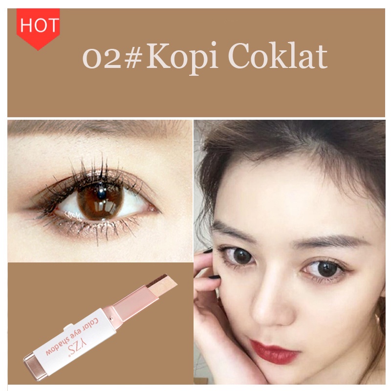 YZS Velvet Gradient Double Color Eyeshadow Stick Pen Eyeshadow Glitter Double Shade Color Waterproof eyeshadow