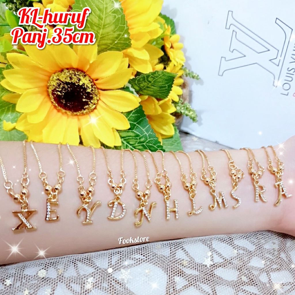 KALUNG HURUF ANAK/KALUNG INISAL NAMA/KALUNG ALPHABET AKSESORIS ANTI ALERGI