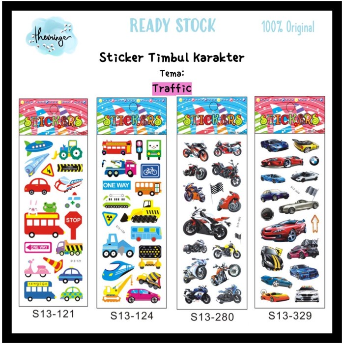 

STICKER TIMBUL KARAKTER KENDARAAN MOTOR MOBIL THOMAS CARS traffic Stiker Anak Laki