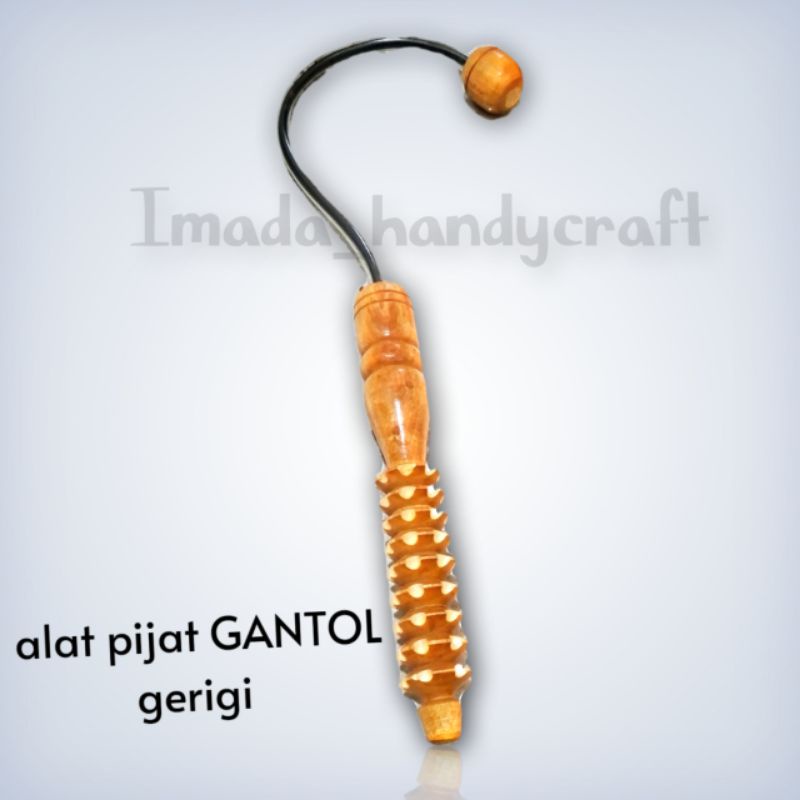 alat terapi pijat gantol gerigi kayu mahoni / alat pijat punggung