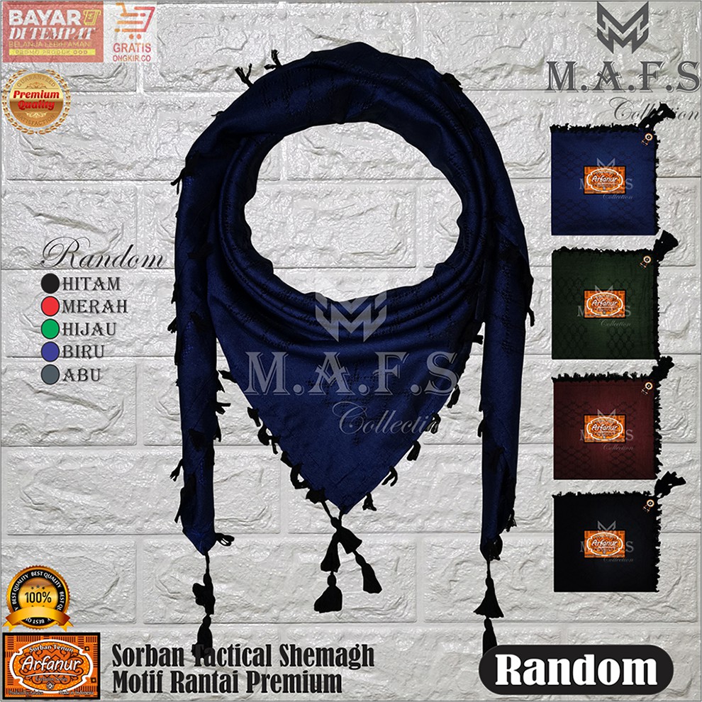 Sorban Shemagh Arab Motif Rantai Full Warna