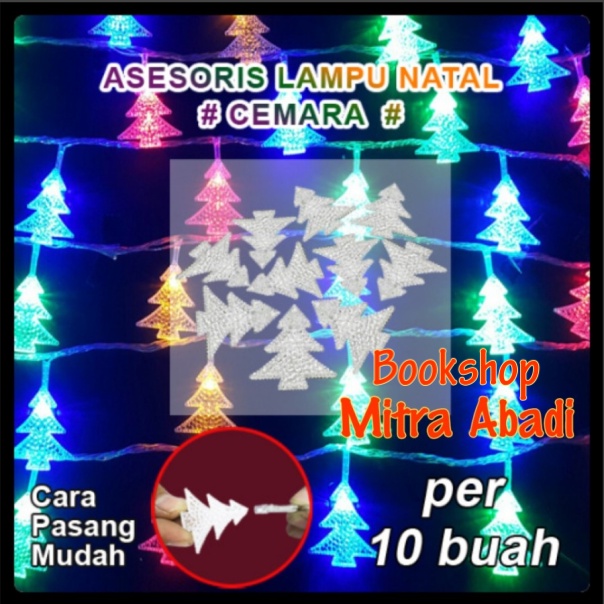 Aksesoris Lampu Natal Model Pohon Cemara 1 Sett = 10 buah