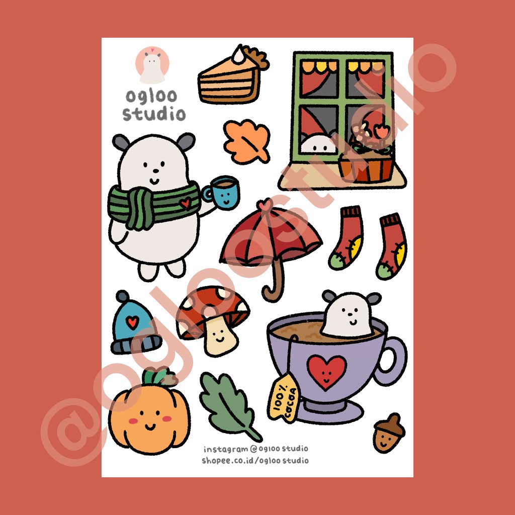 STICKER AESTHETIC STIKER ESTETIK STICKER TUMBLR STIKER LUCU AUTUMN Shopee Indonesia