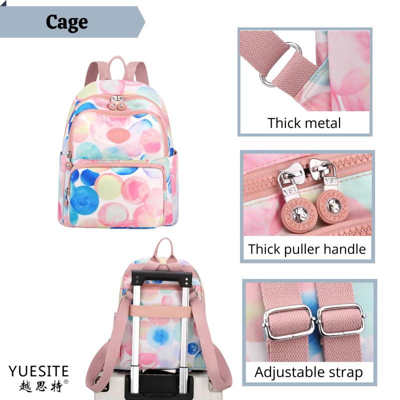 YUESITE CAGE MEDIUM BACKPACK TAS RANSEL SEDANG WANITA CEWEK TRAVEL BAG