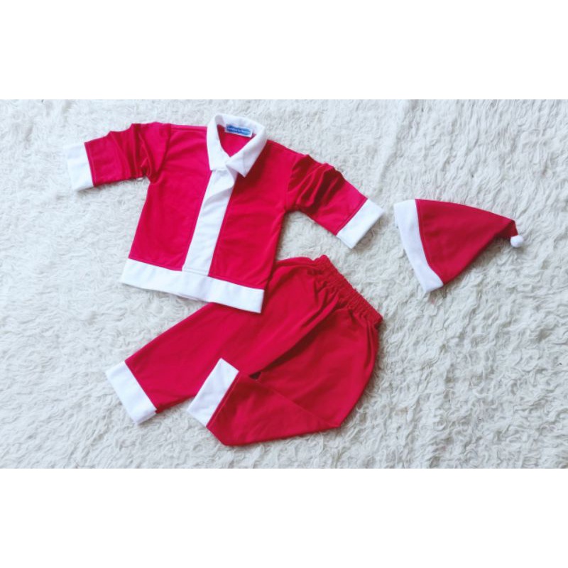 Kostum santa boy kostum natal cowok baju setelan natal kostum anak laki laki natal kostum santa clau