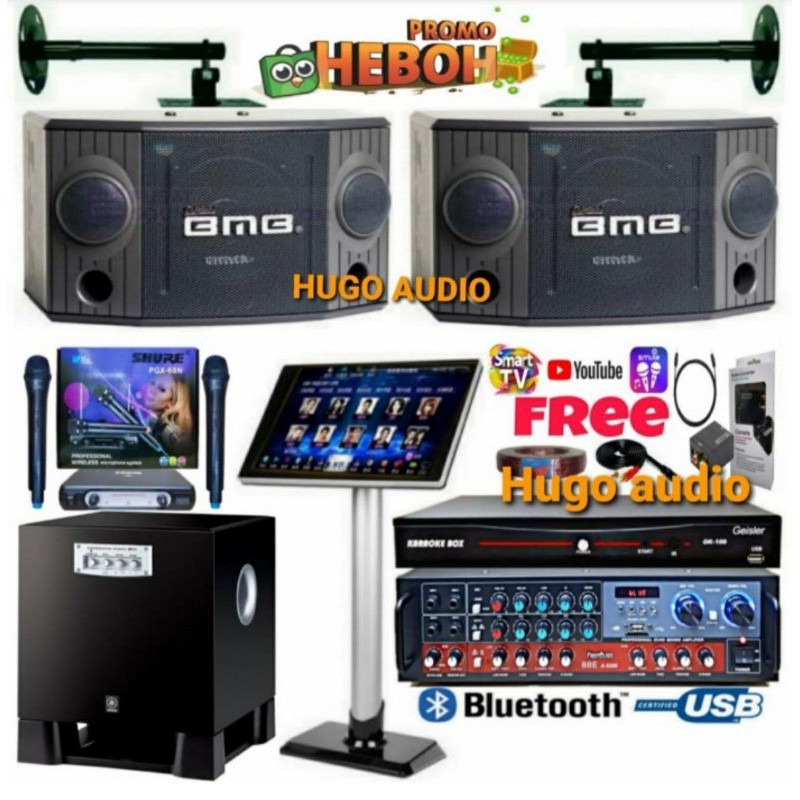 Jual PAKET SOUND SYSTEM KARAOKE BMB 8 INCH SUBWOOFER YAMAHA ( LENGKAP