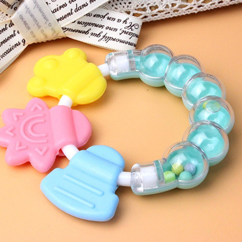 TEETHER RATTLE Mainan Kerincingan Genggam bintang silicon edukasi Bayi Anak gigitan toy silikon