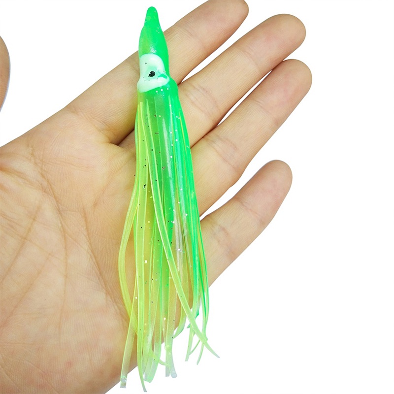 10PCS Mix Colors Umpan Mancing relix nusantara Soft Plastic Lure Octopus Tuna Alat Pancing Squid lure Alat Pancing Umpan Ikan 5cm 9cm 11cm Squid jig Kail Pancing
