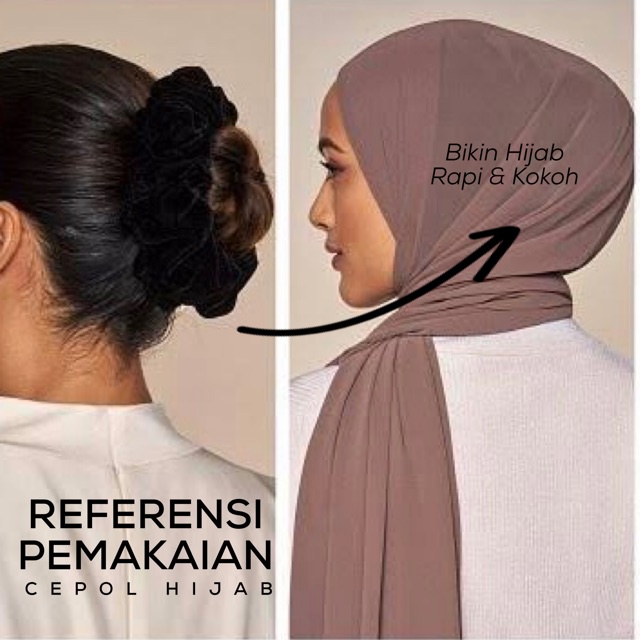 [ GROSIR 50 PCS ] SCRUNCHIE DOFF - Ikat Rambut kuncir Cepol Hijab Satin Cemol Jilbab Sanggul