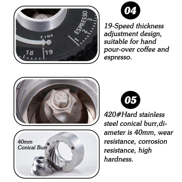 Alat Penggiling Kopi Elektrik Portable Bahan Titanium Alloy