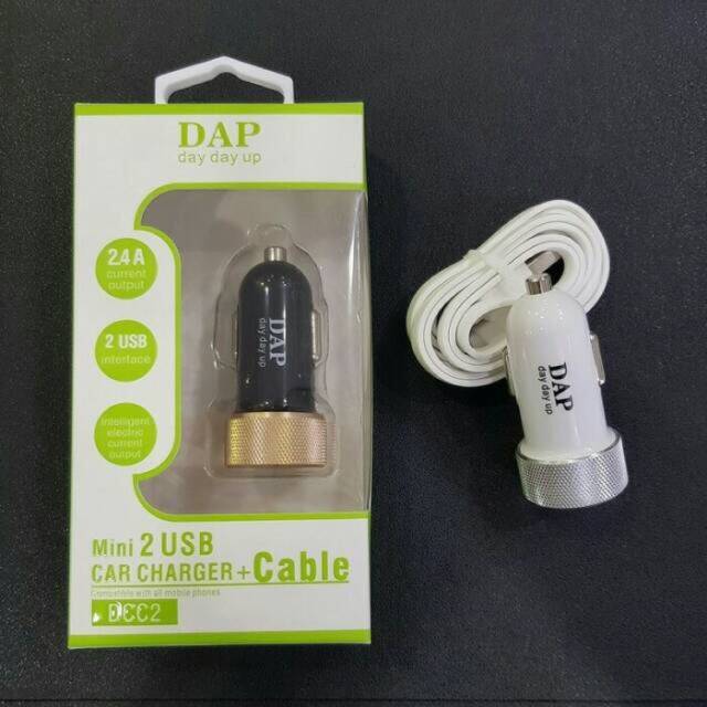 Car Charger Dual Usb Charger mobil DAP DCC2 FREE KABEL