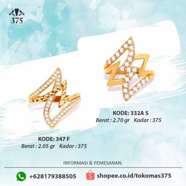 TM375 CINCIN VARIASI PETIR TERBARU EMAS ASLI