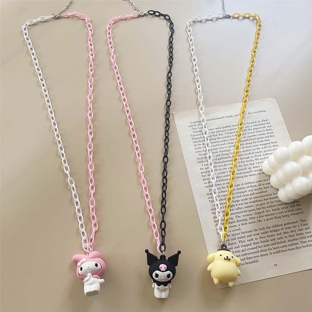SKJK  Sweet Cartoon Necklace Simple Fashion Jewelry Clavicle Chain Women Resin Melody Korean Pudding Dog Daily Accessories Female Chokers