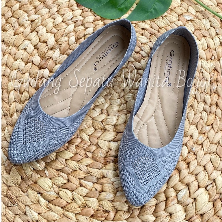 Gratica Sepatu Wanita Flat Shoes Rajut Lancip MARION AW 92