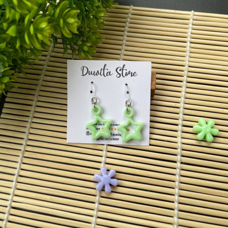 HANDMADE ANTING ANAK/DEWASA KAITAN PLASTIK MOTIF BINTANG