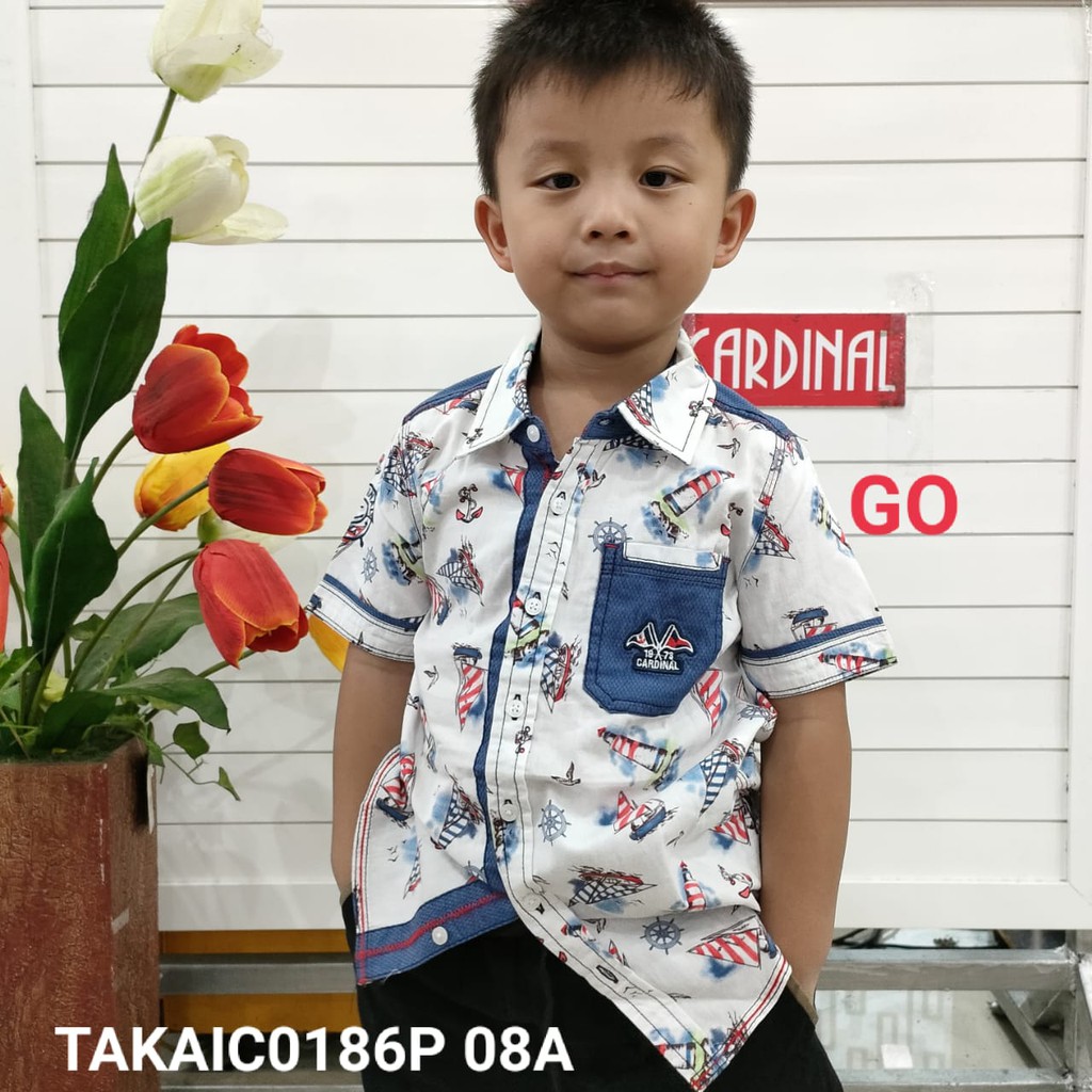 gos KD CARDINAL KIDS KEMEJA Anak Pakaian Atasan Hem Anak Laki Laki Casual Regular Lengan Pendek