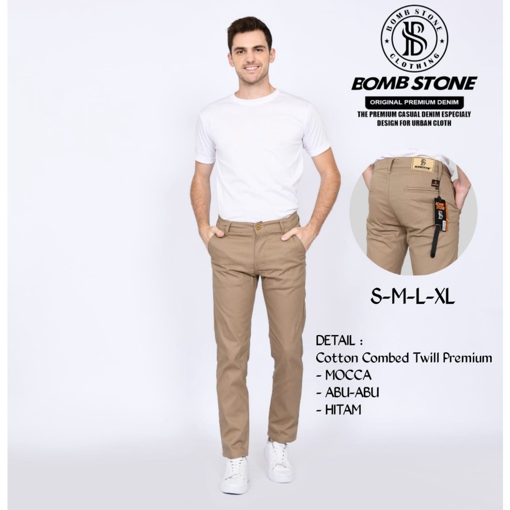Celana Chino Original Pria Slim Fit Stretch Casual Formal Chinos Premium Chino Pants Celana Panjang Pria