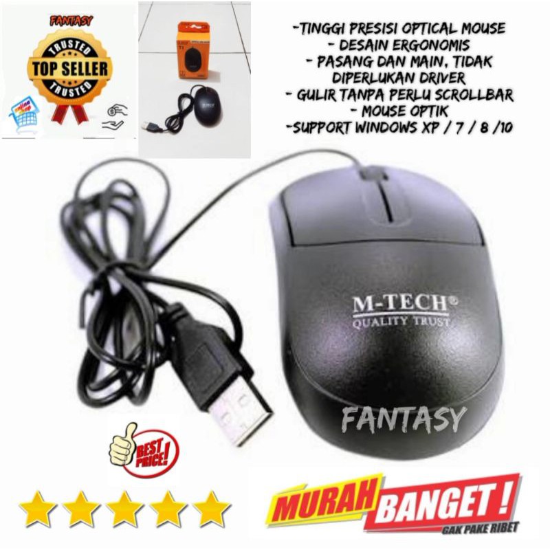 MOUSE KABEL M-TECH MURAH MERIAH KOMPUTER LAPTOP PC NOTEBOOK