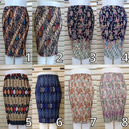 Rok Plisket Pendek Bawahan Kebaya Aneka Motif