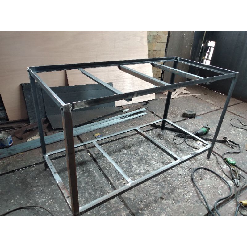 rak aquarium T.70.P.100 L.50 besi siku bongkar pasang