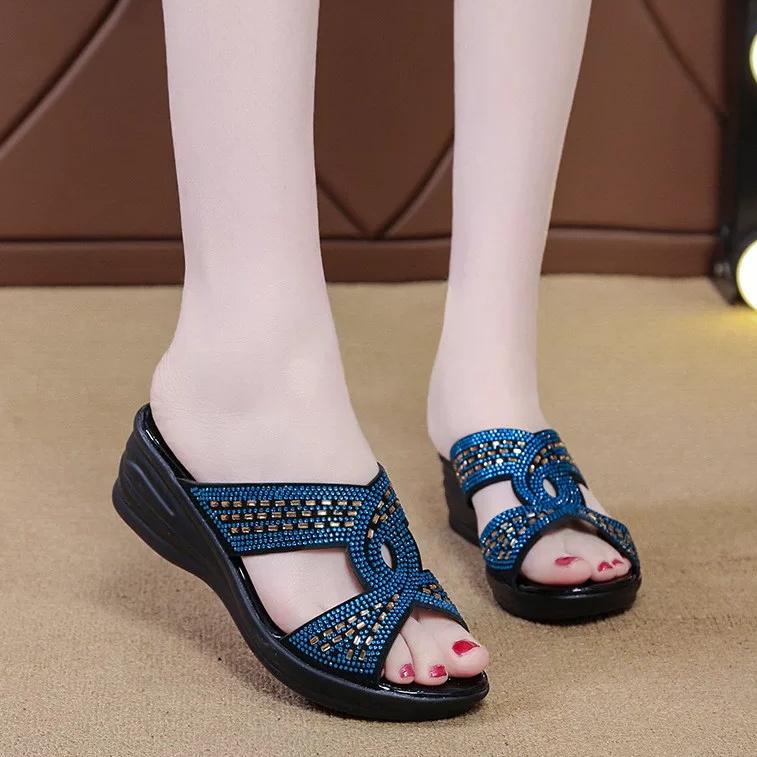 (PRODUK E7ISB) Alazku.id Sandal Wedges Wanita kekinian 2021 // sendal andin // sandal kondangan lagi