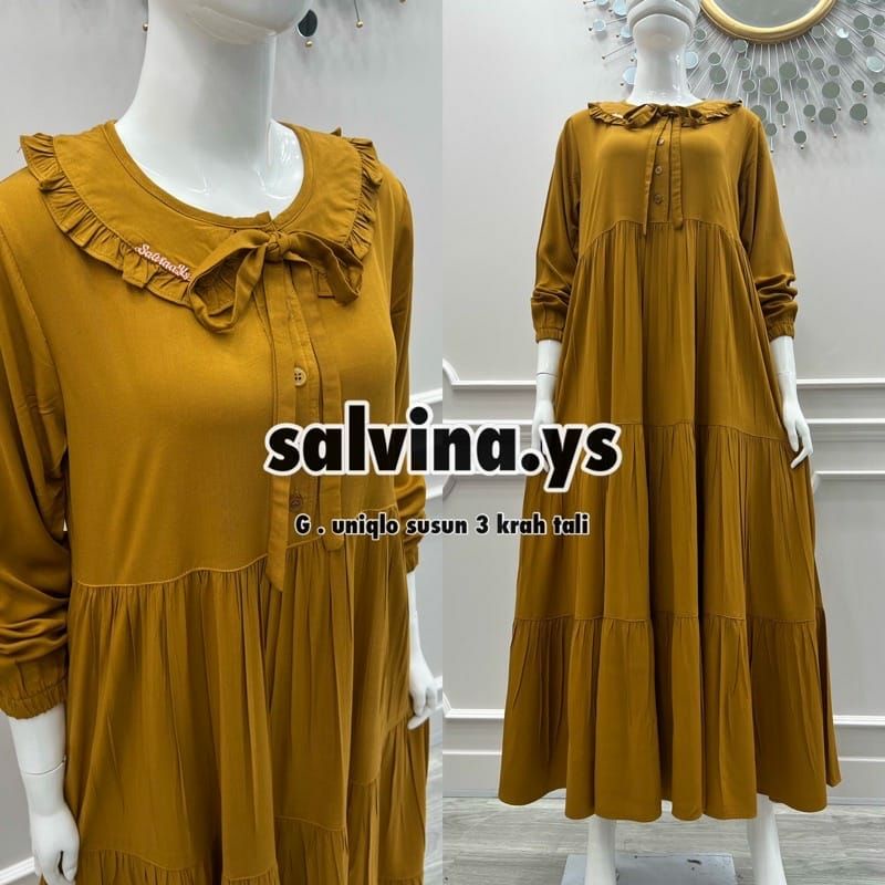 Gamis salvina ys ori kerah tali uniqlo