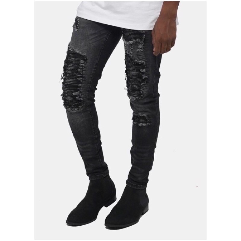 Rucas Shadow Black Biker jeans