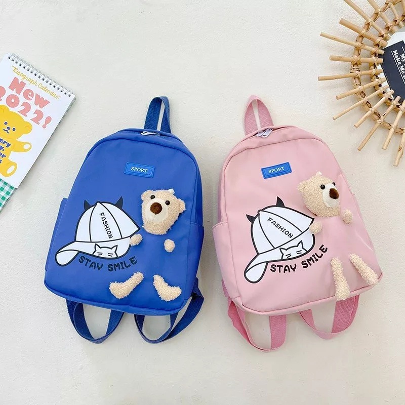 TAS RANSEL SEKOLAH ANAK LAKI DAN PEREMPUAN / RANSEL BACKPACK CEWEK COWOK TAS FASHION MODEL BONEKA TEDDY BEAR S-91415