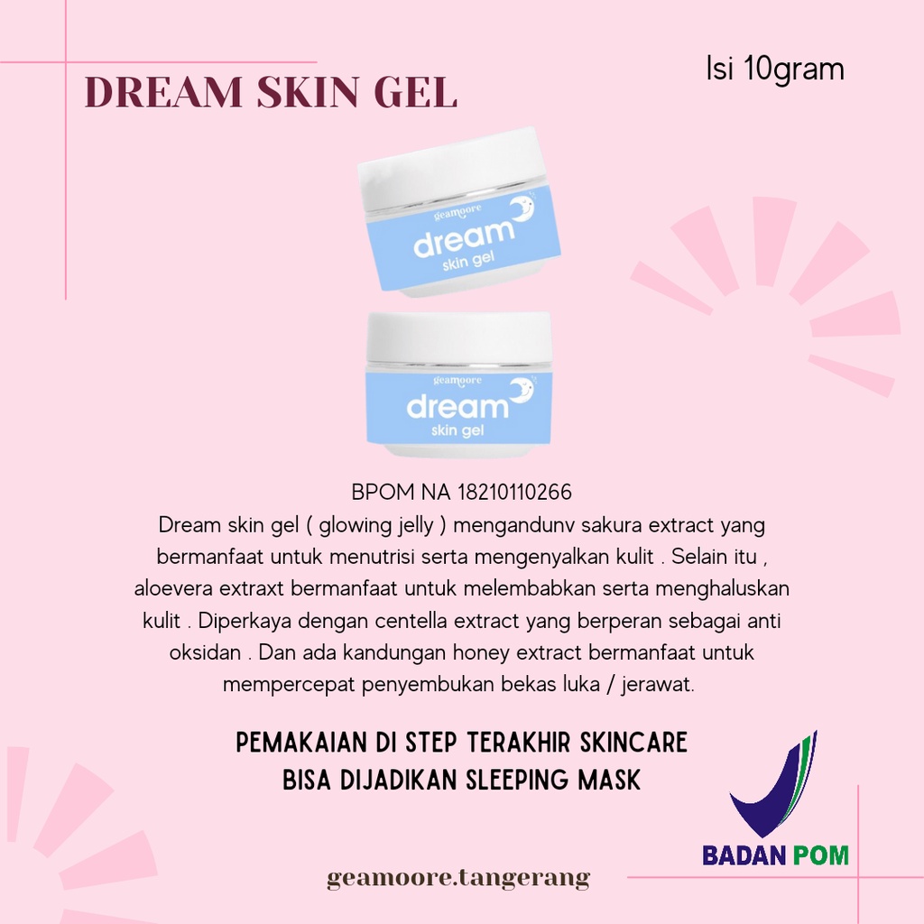 (BPOM) DREAM SKIN GEL GEAMOORE / GLOWING JELLY