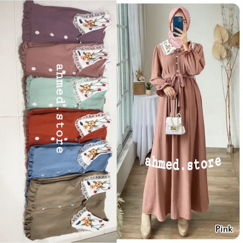 GAMIS CRINGCLE KERAH BORDIR/GAMIS KRINGKEL PREMIUM BORDIR/AHMED STORE
