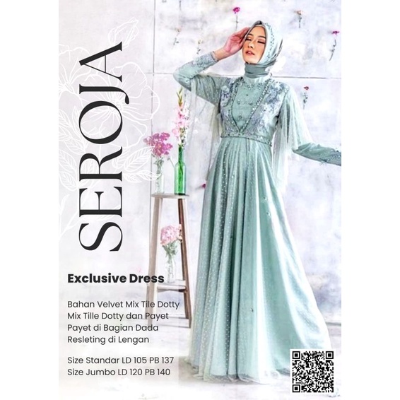 Gamis Brukat Pesta Exclusive Dress Seroja Dress Mutiara Mix Dotty / Gaun Bridesmaid / Gamis Maxy Bru