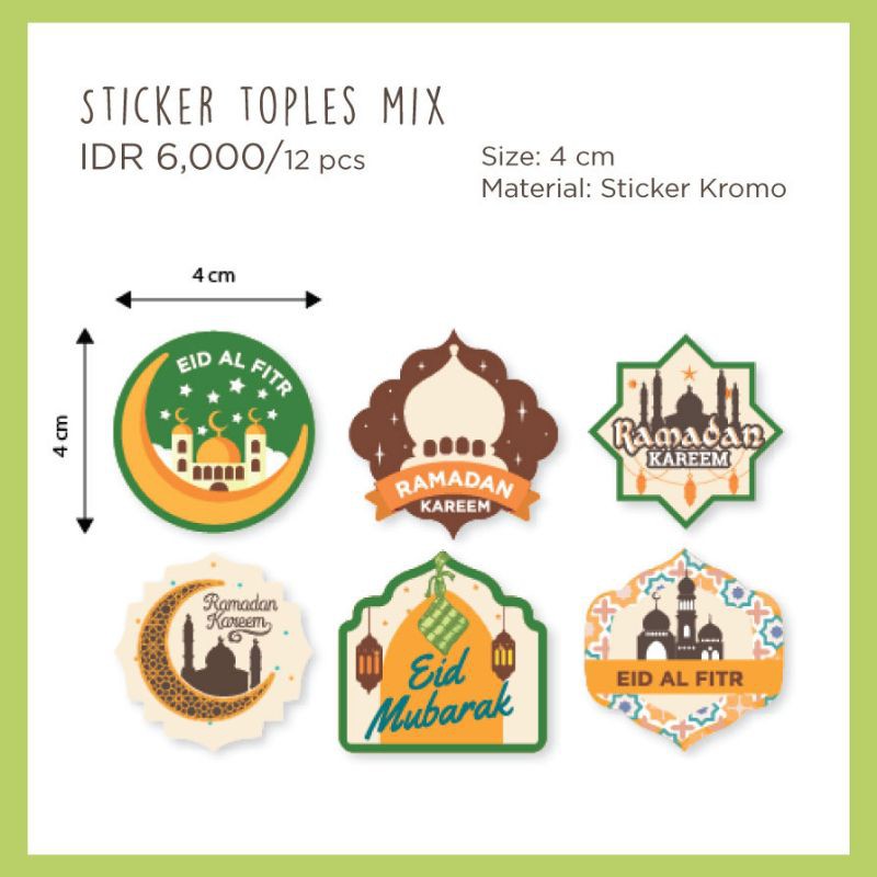 

Jual stiker bentuk unik edisi lebaran cocok untuk hiasan lebaran dan gift lebaran