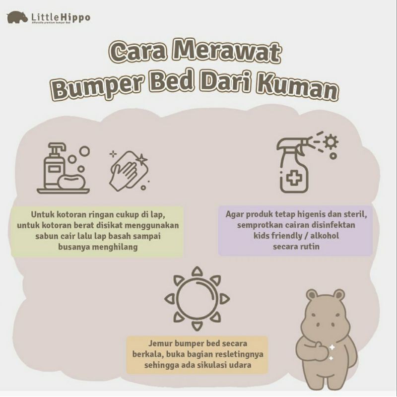 RB22 Little Hippo Bumper Bed Sister Brand Lumba Playmat Bumpermat Box Bayi Matras Bayi Matras Anak