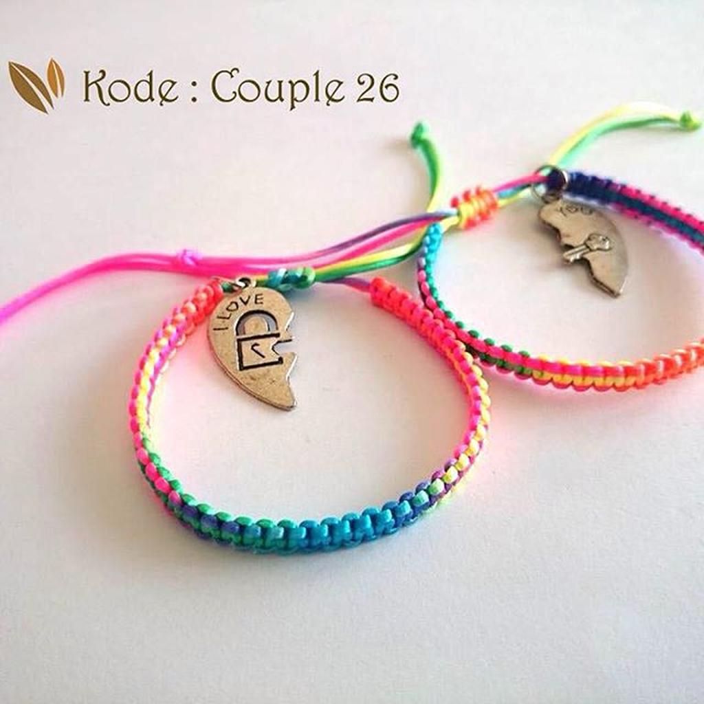 LJpassion Gelang  Couple  Puzzle Heart Silver Shamballa 