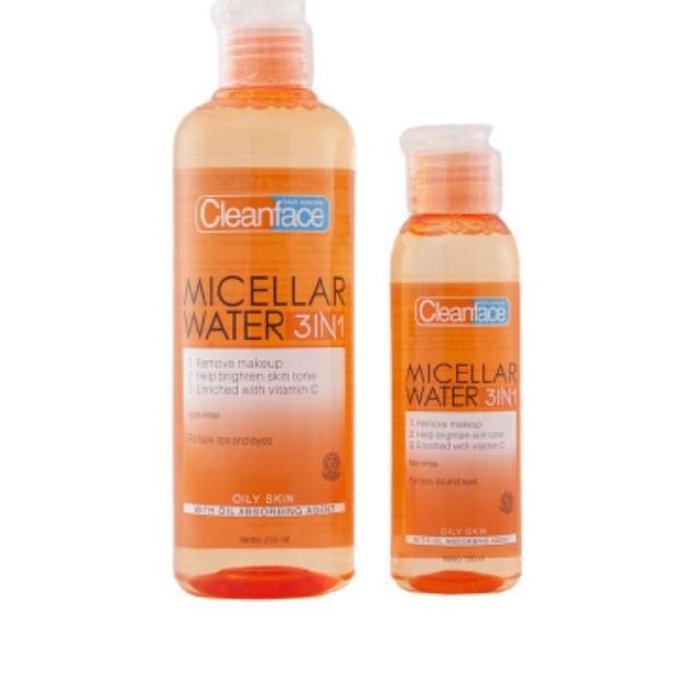 id5l5Kz-- Cleanface Micellar Water 3in1 For Oily Skin 100ml - 250ml - Purbasari