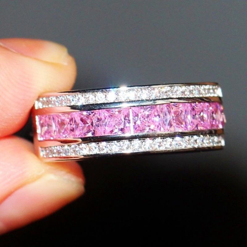 Cincin Sapphire Gem Elvis Presley Aloha Warna Pink Untuk Wanita